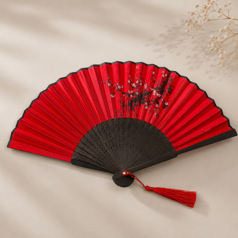 Éventail japonais bambou