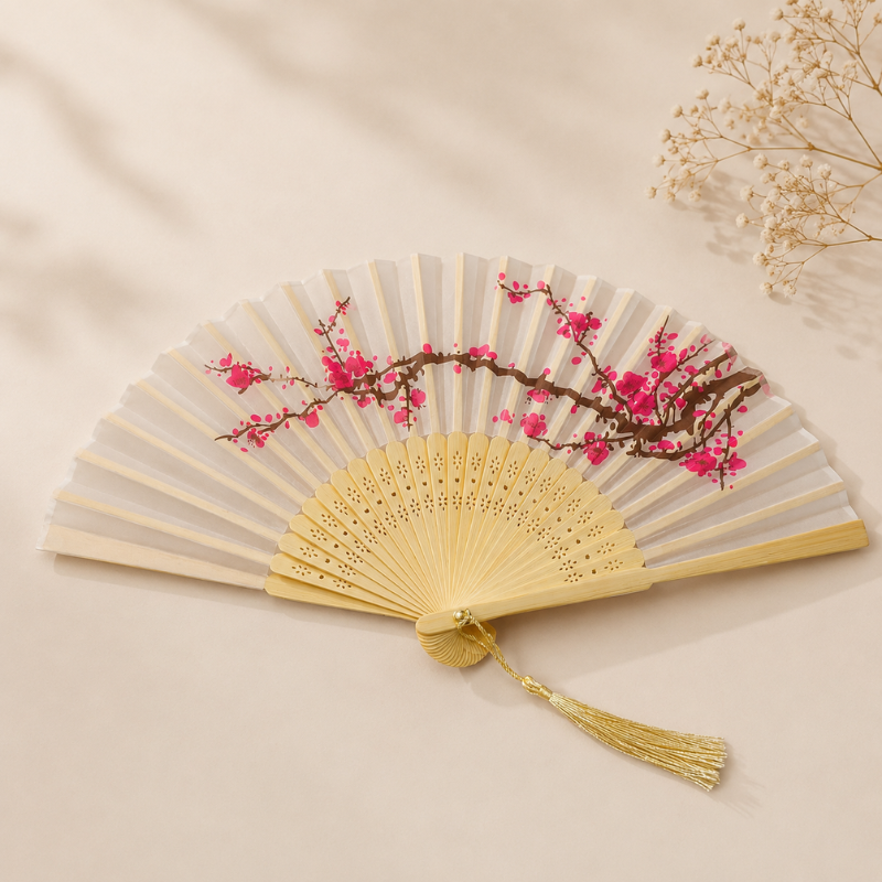 Éventail japonais bambou