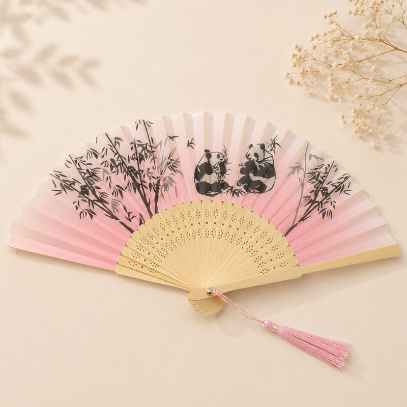 Éventail japonais bambou
