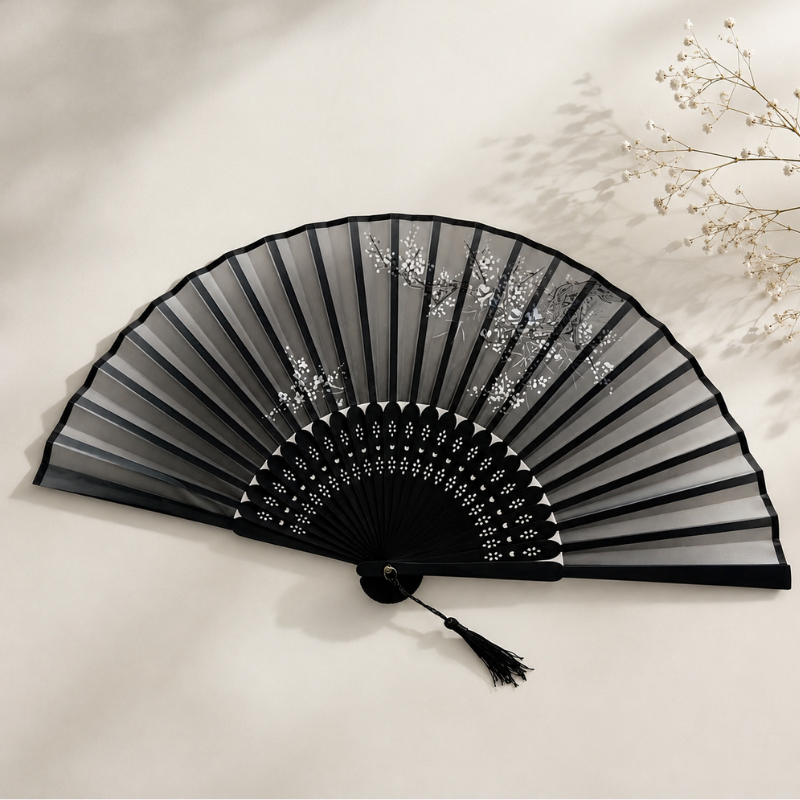Éventail japonais bambou