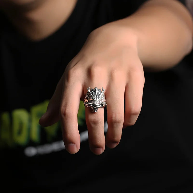 Bague Tête de Dragon - Redimensionnable
