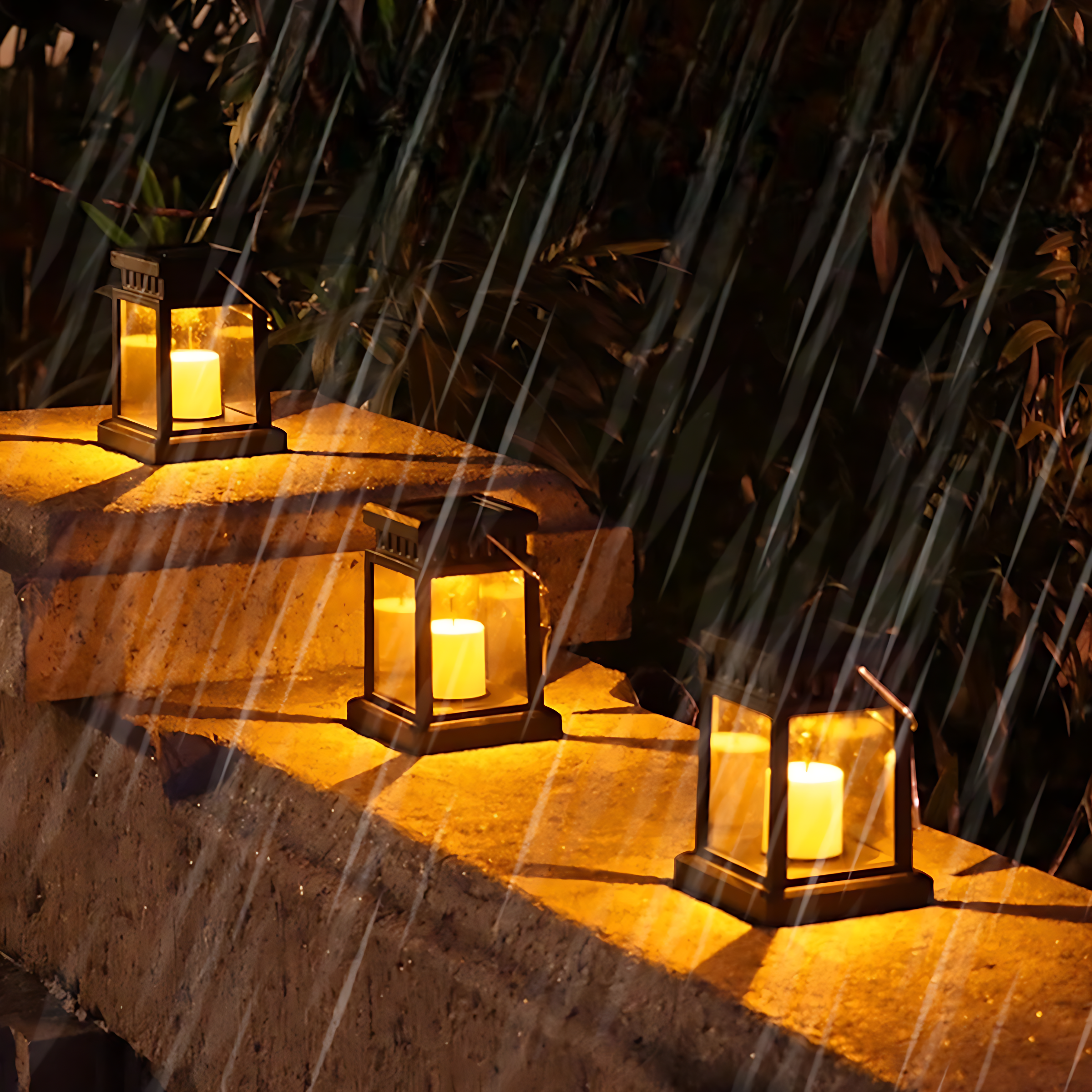 balise lanterne de jardin solaire 4 led style japonais