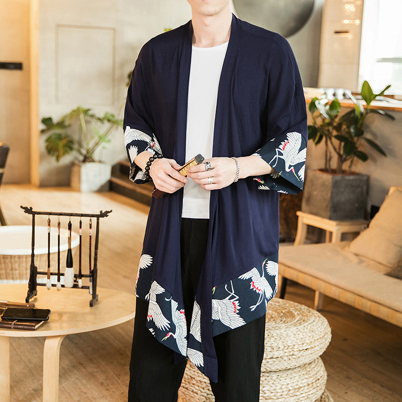 Cardigan Japonais Homme - Bleu / M