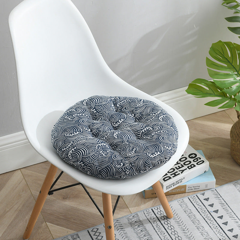 Coussin Japonais Rond ’Motif Seigaiha’