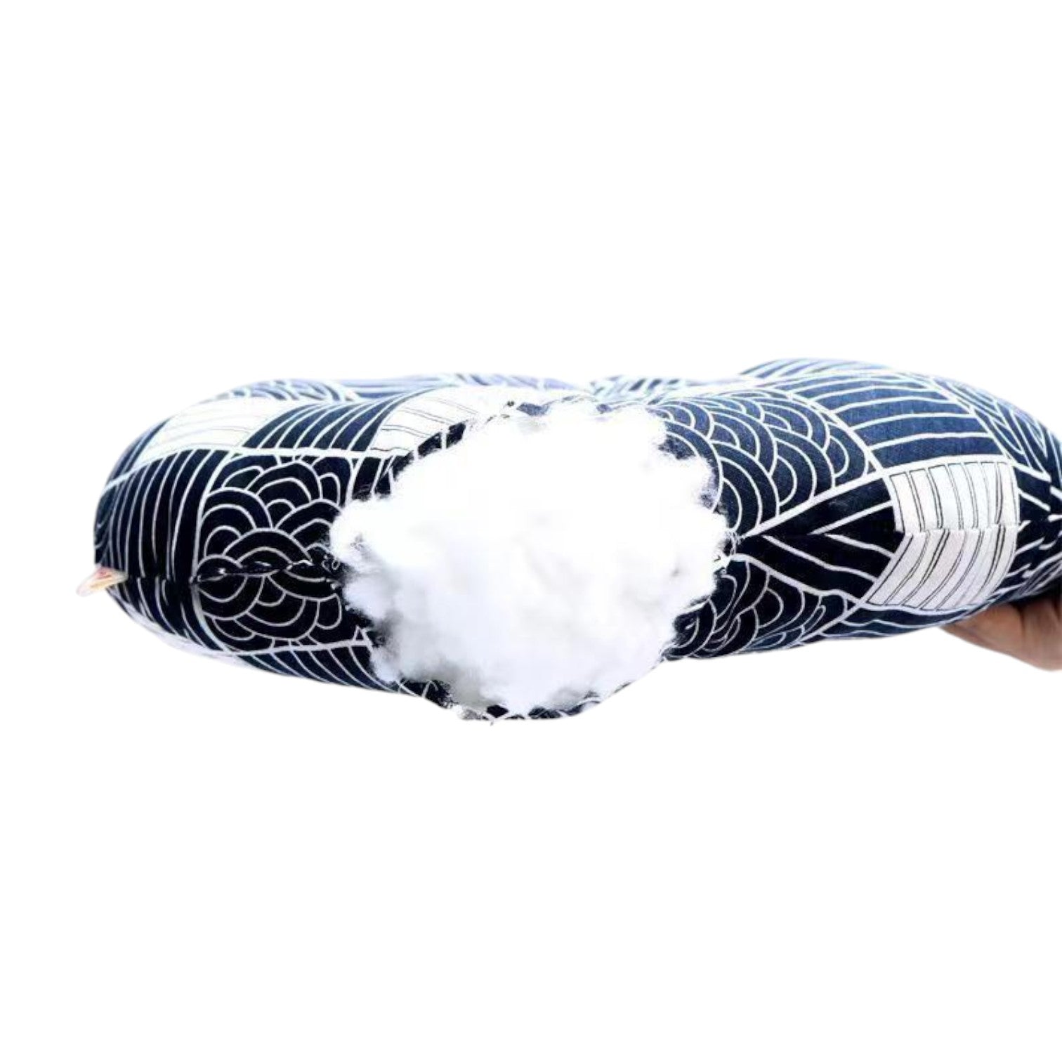 Coussin Japonais Rond ’Motif Seigaiha’