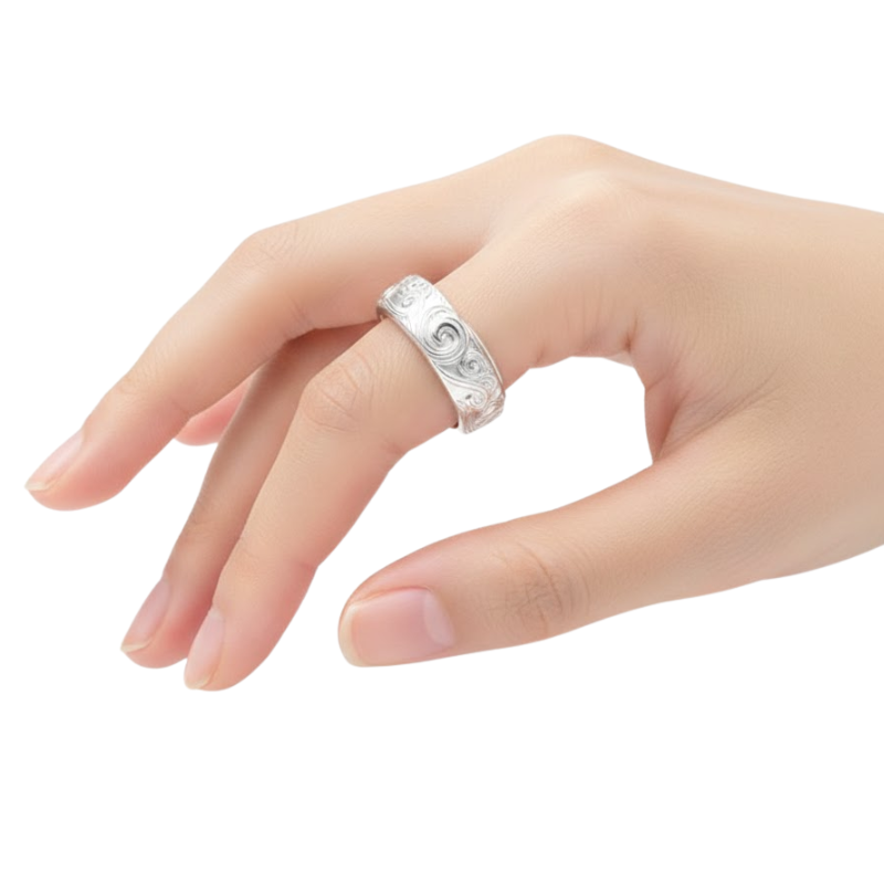 Bague japonaise motif eau
