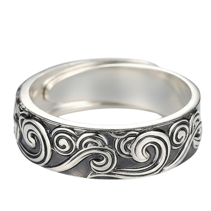 Bague japonaise motif eau