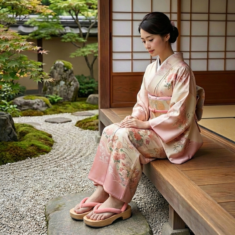 Geta chaussure japonaise bois sabot