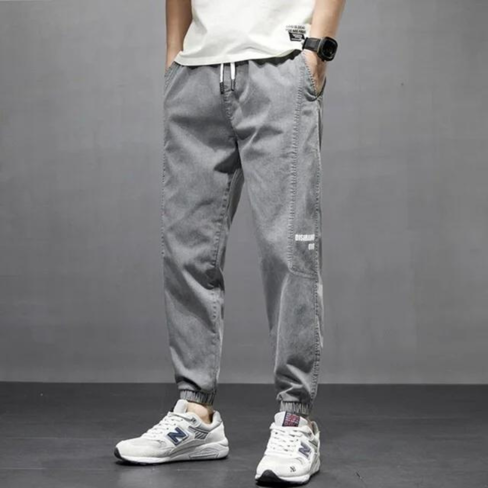 Jean Taille Élastique Homme - Gris / S