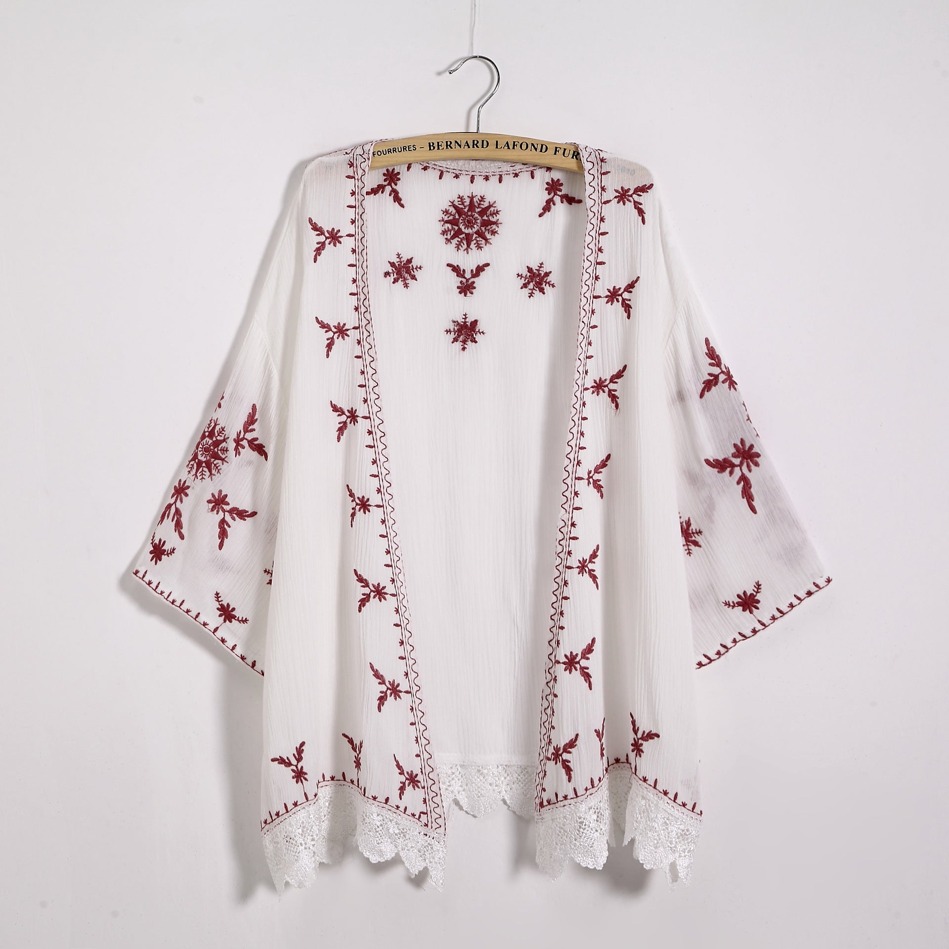 Kimono Dentelle Blanc - Rose / Taille unique