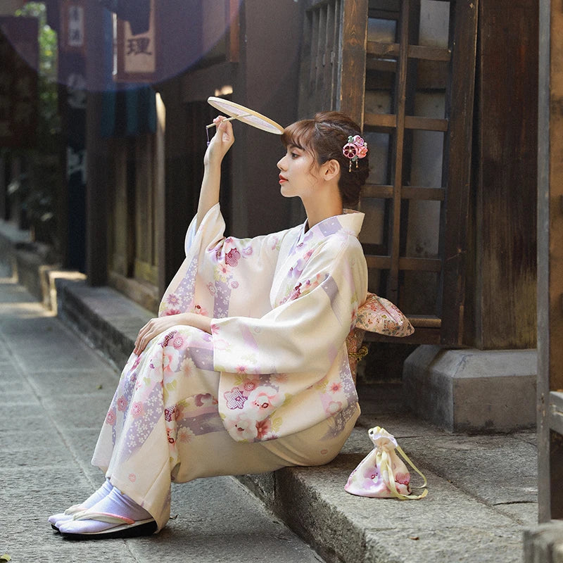 Kimono Japonais Beige - S