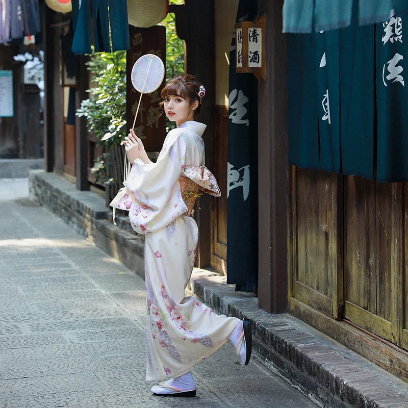 Kimono Japonais Beige - S