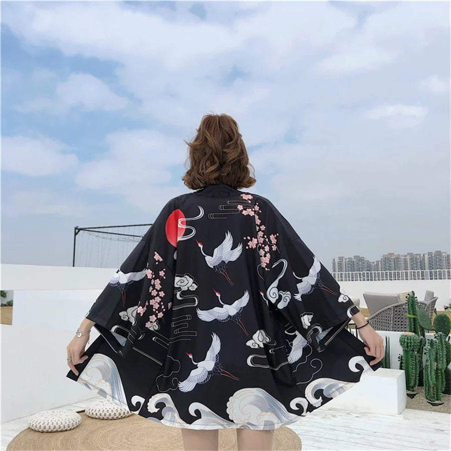 Kimono Japonais Fille - Noir / S