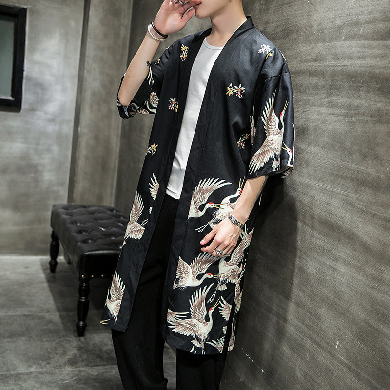 Kimono Long Noir Homme