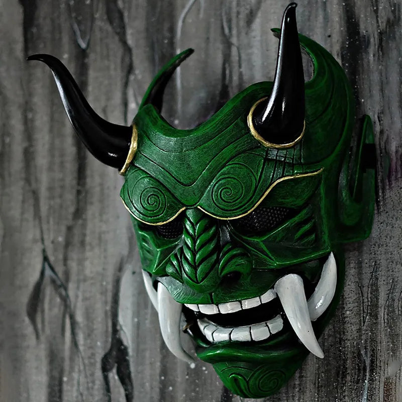 Masque Oni Japonais ’Ama-no-Jaku’ - Vert