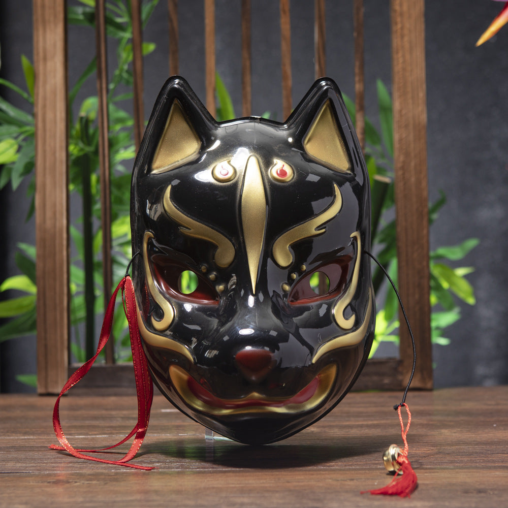 Masque Traditionnel Japonais Kitsune ’Hoshi’ - Noir