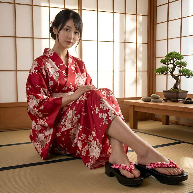 Geta plateforme japonaise femme
