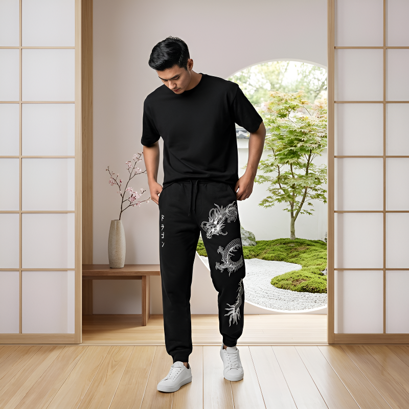 Pantalon motif japonais