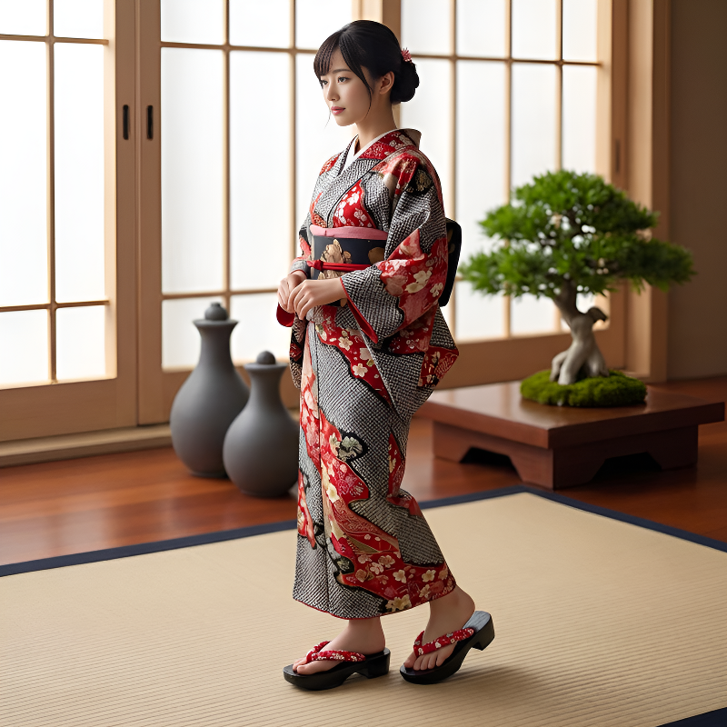 Geta plateforme japonaise femme
