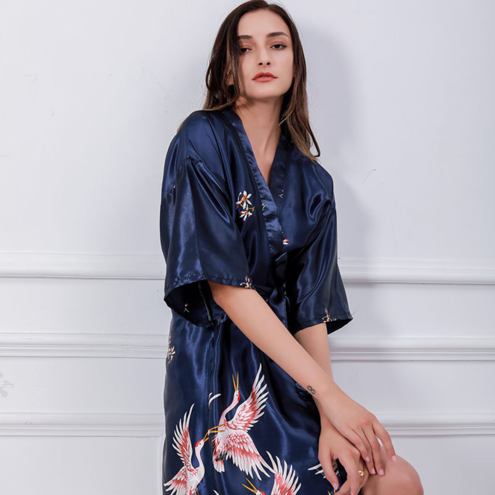 Pyjama Kimono Satin Femme