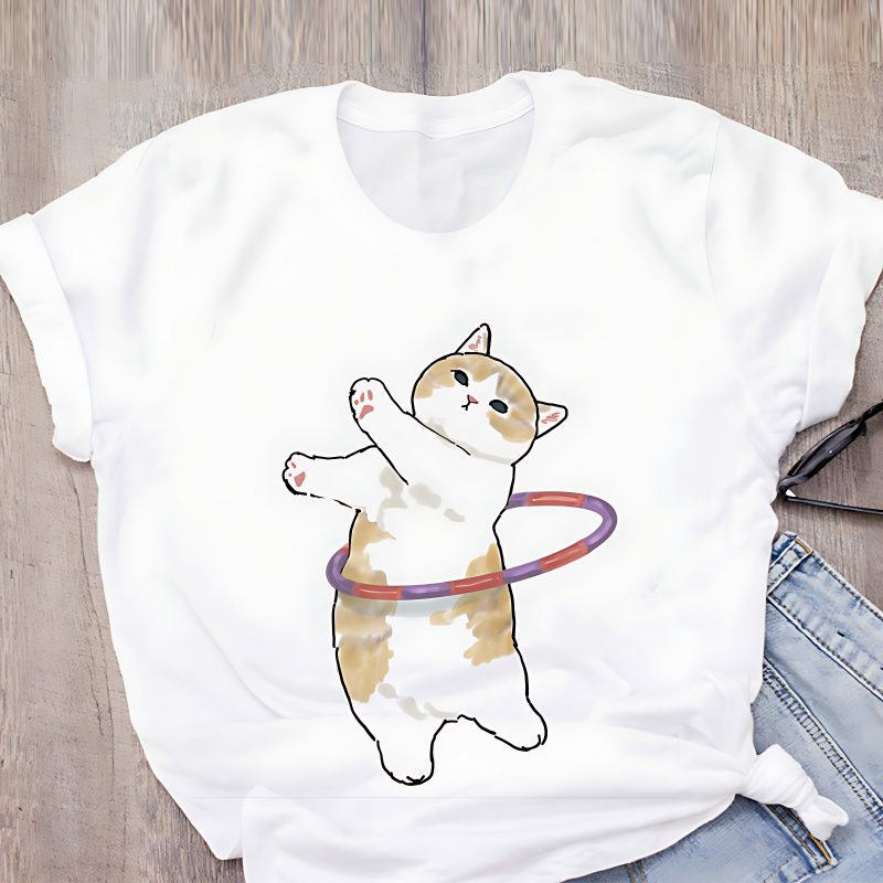 T-shirt chat japonais courir