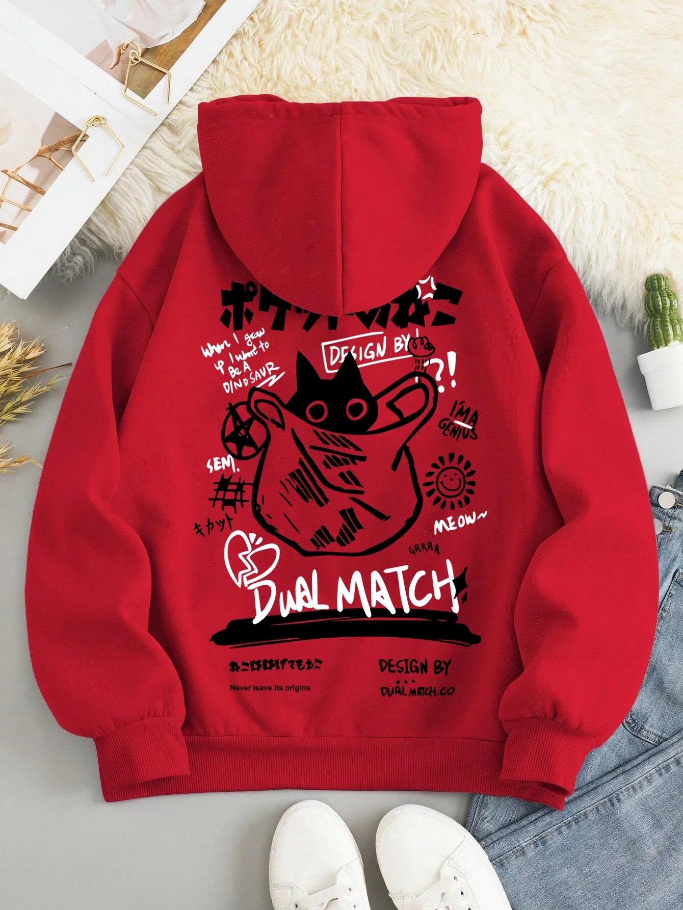 Sweat Japonais Kawaii - Rouge / S