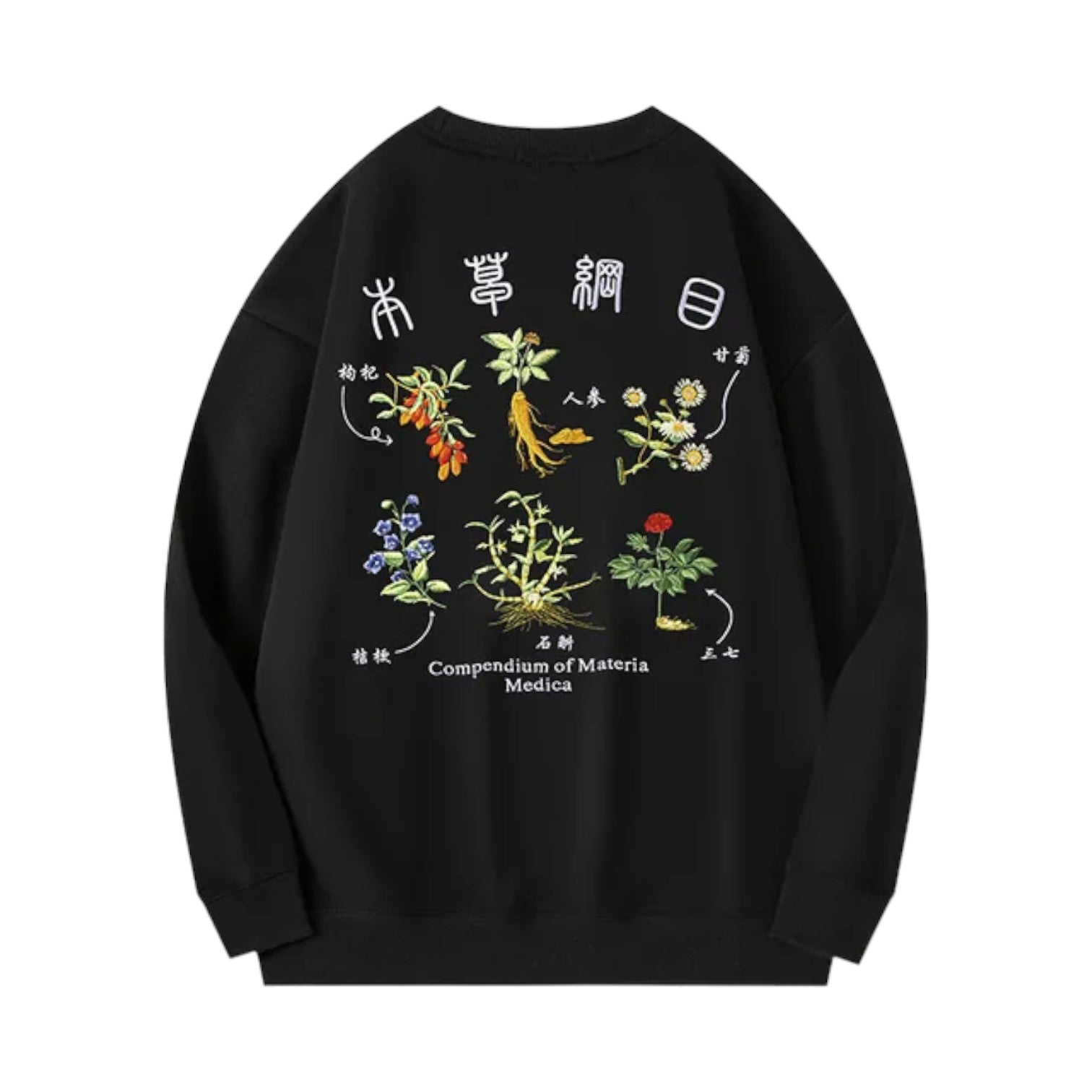 Sweatshirt Japonais Brodé ’Kadoma’ - Noir / M
