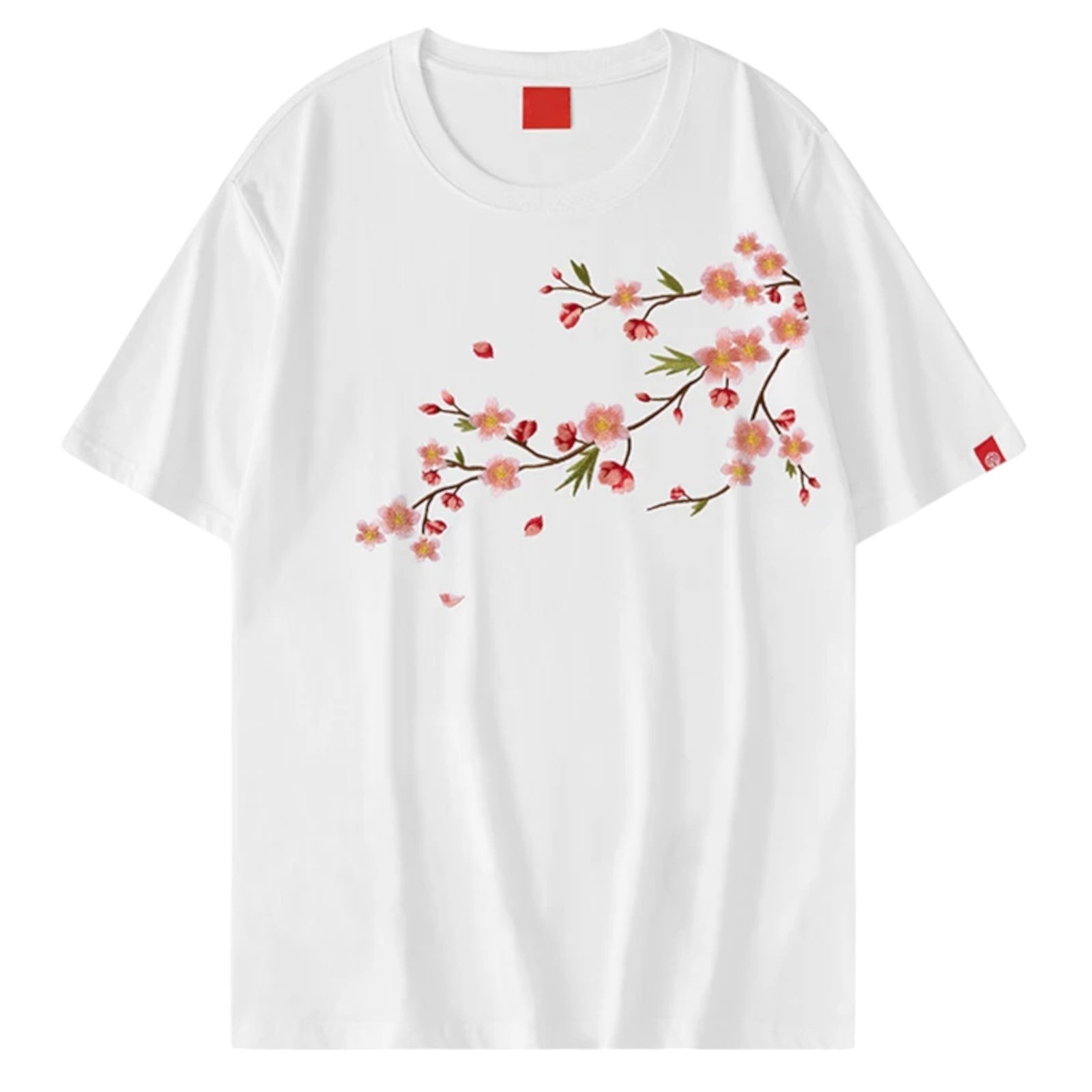 T-Shirt Brodé Fleur - Blanc / M