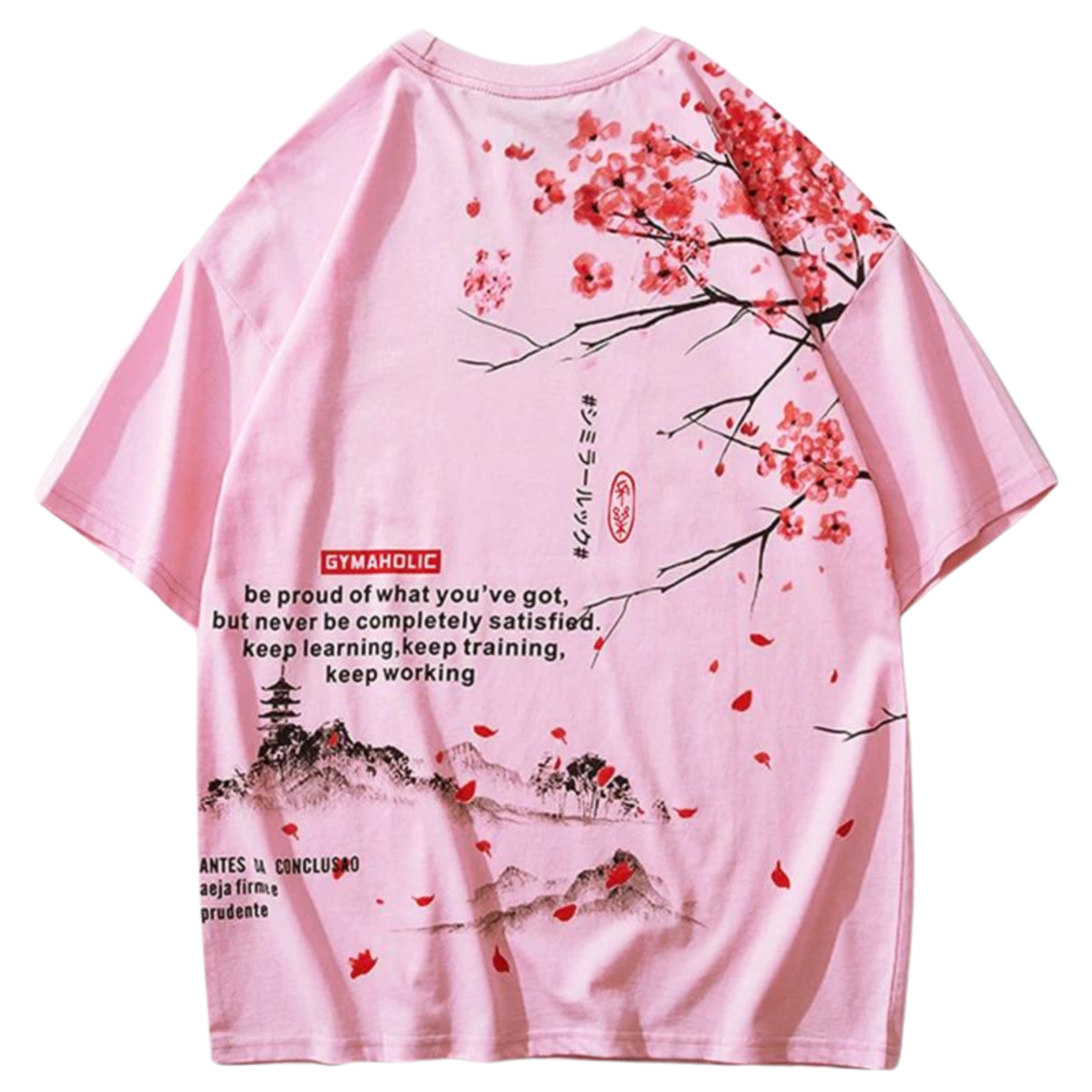 T-Shirt Style Japonais Femme - Rose / S