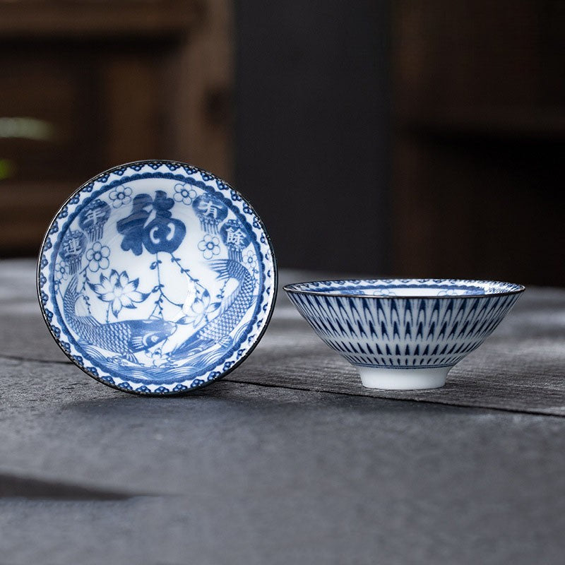 Tasse porcelaine fine japonais - Carpes
