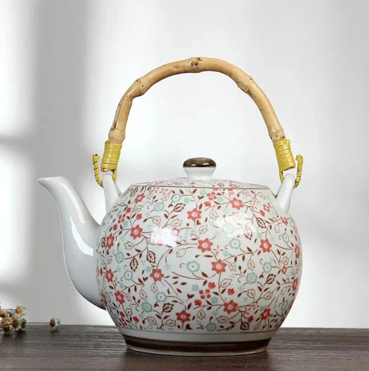 Théière Japonaise Céramique Fleurie - Capacité: 1L