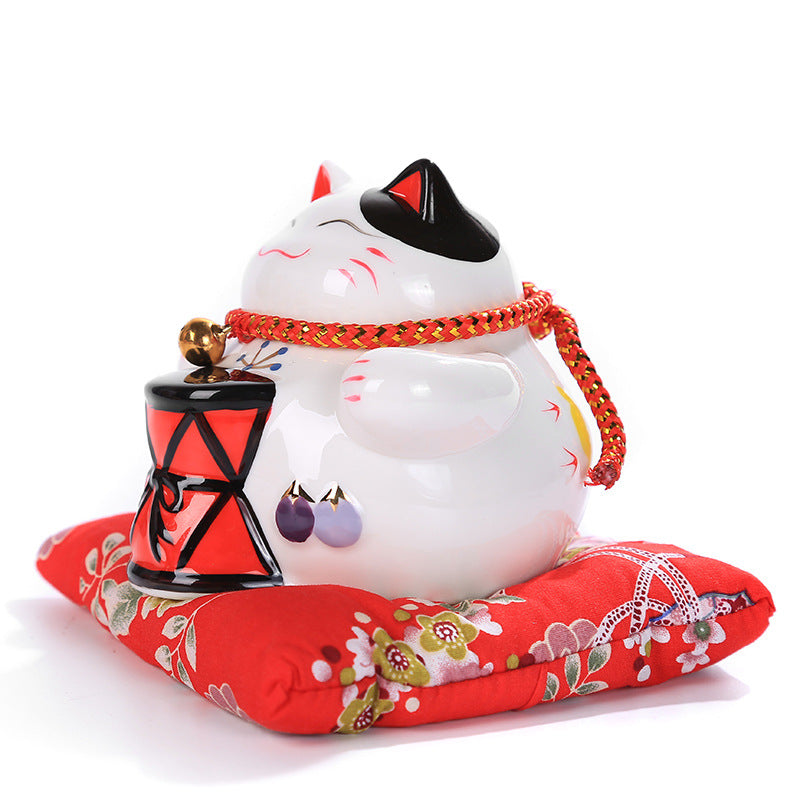 Tirelire Chat Japonais ’Tambourin’ - 11 x cm
