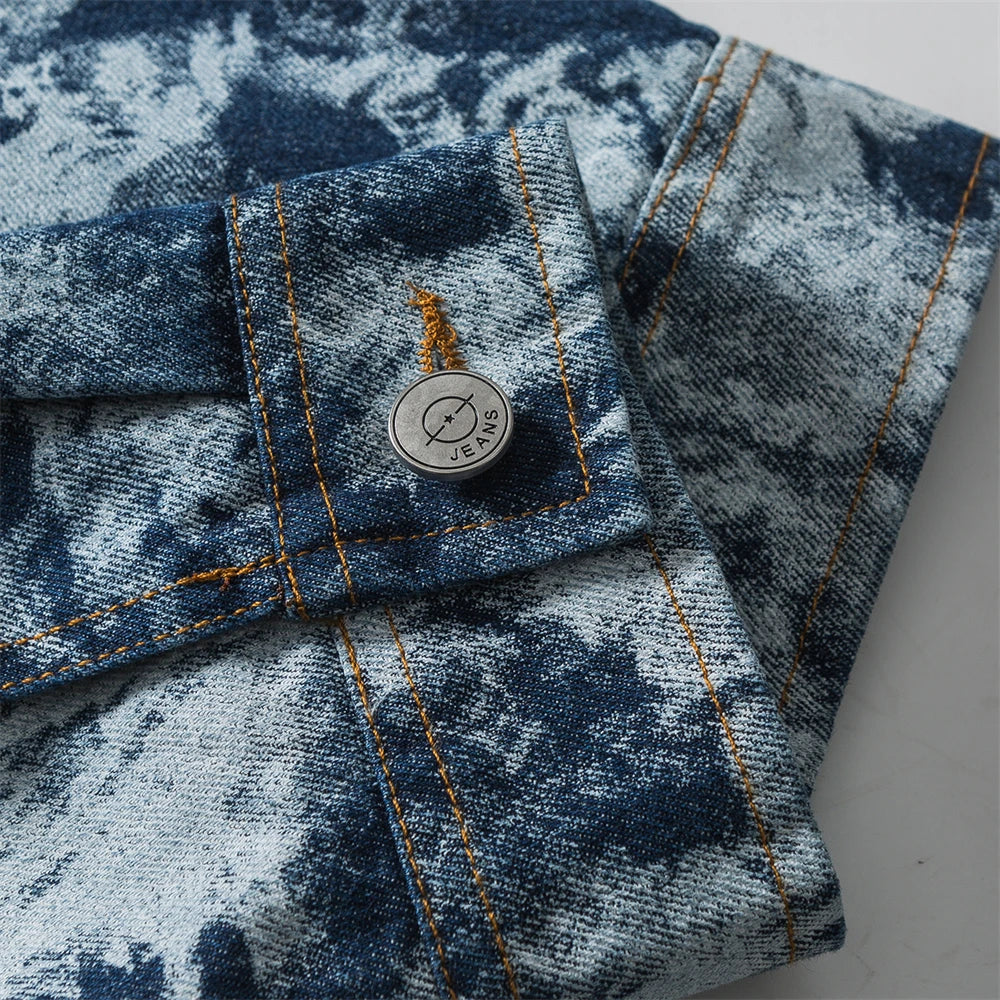 Veste en Jean Bleu Floral ’TD711’