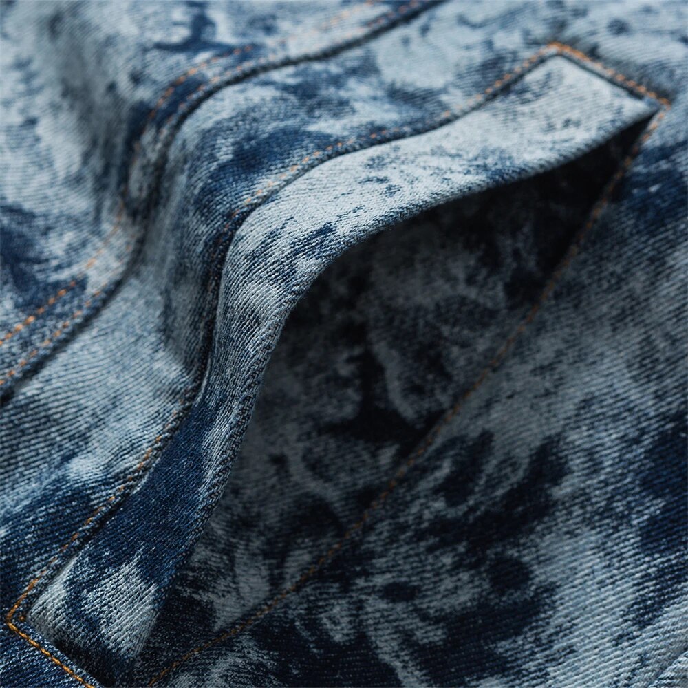 Veste en Jean Bleu Floral ’TD711’