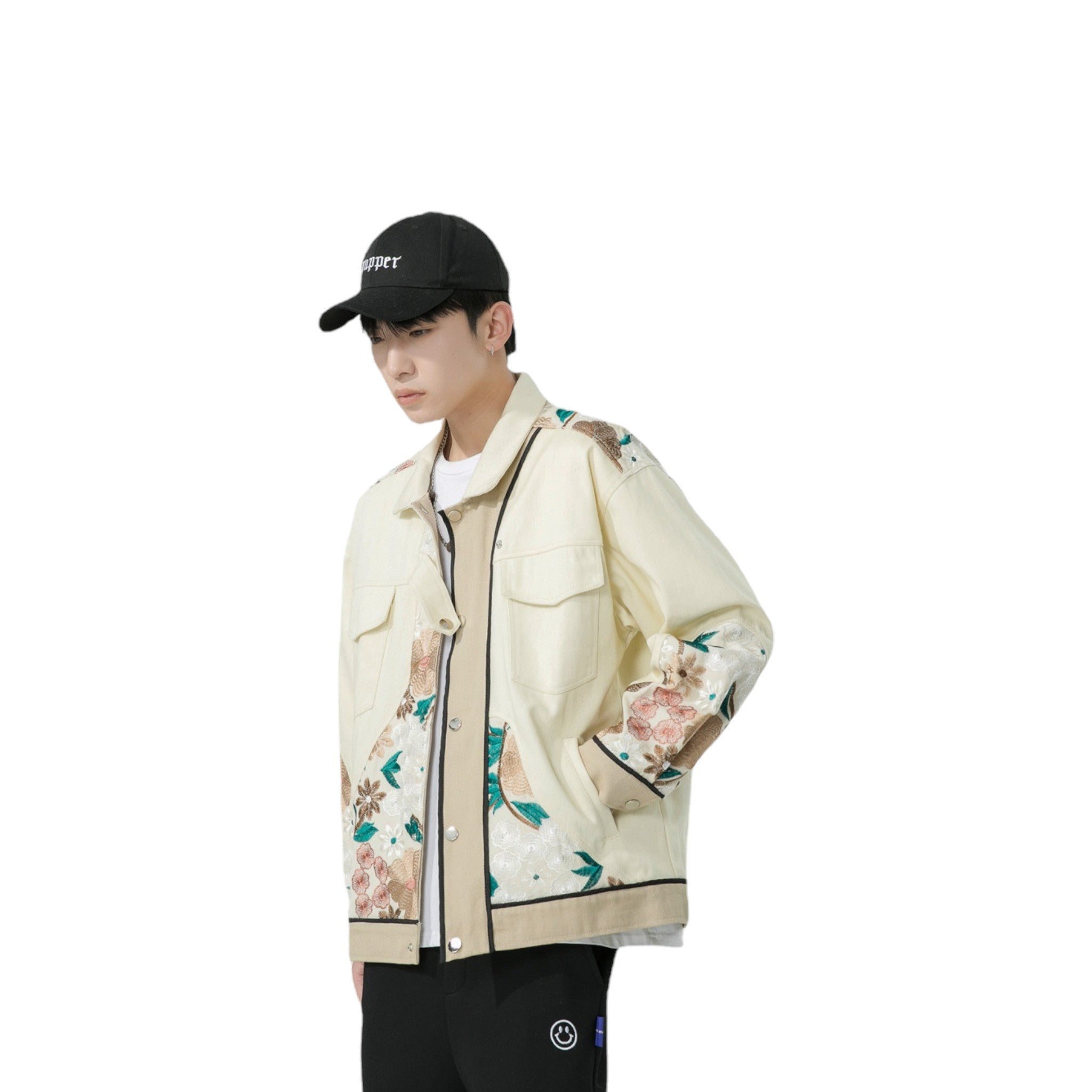 Veste en Jean Broderie Floral ’OJK711’