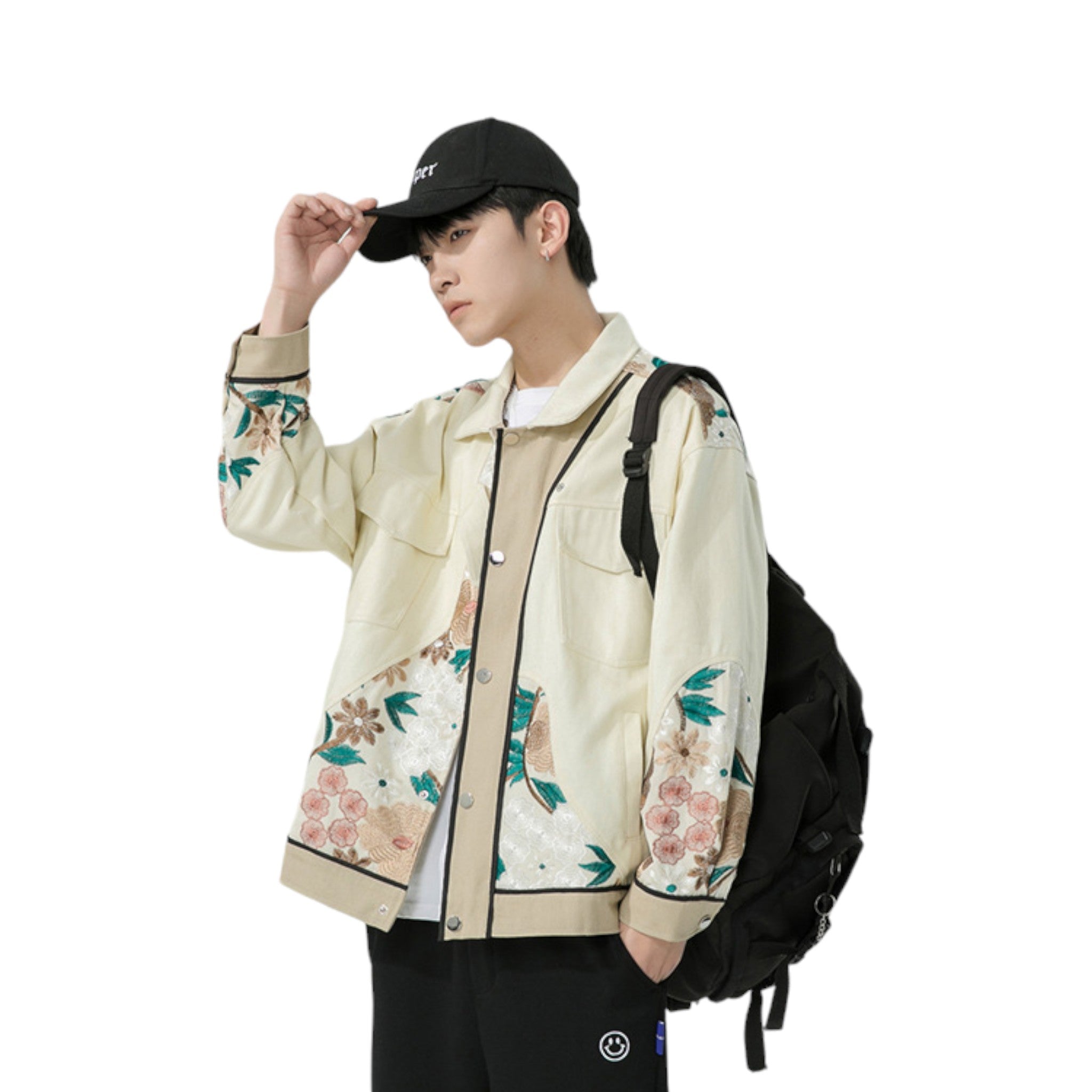 Veste en Jean Broderie Floral ’OJK711’