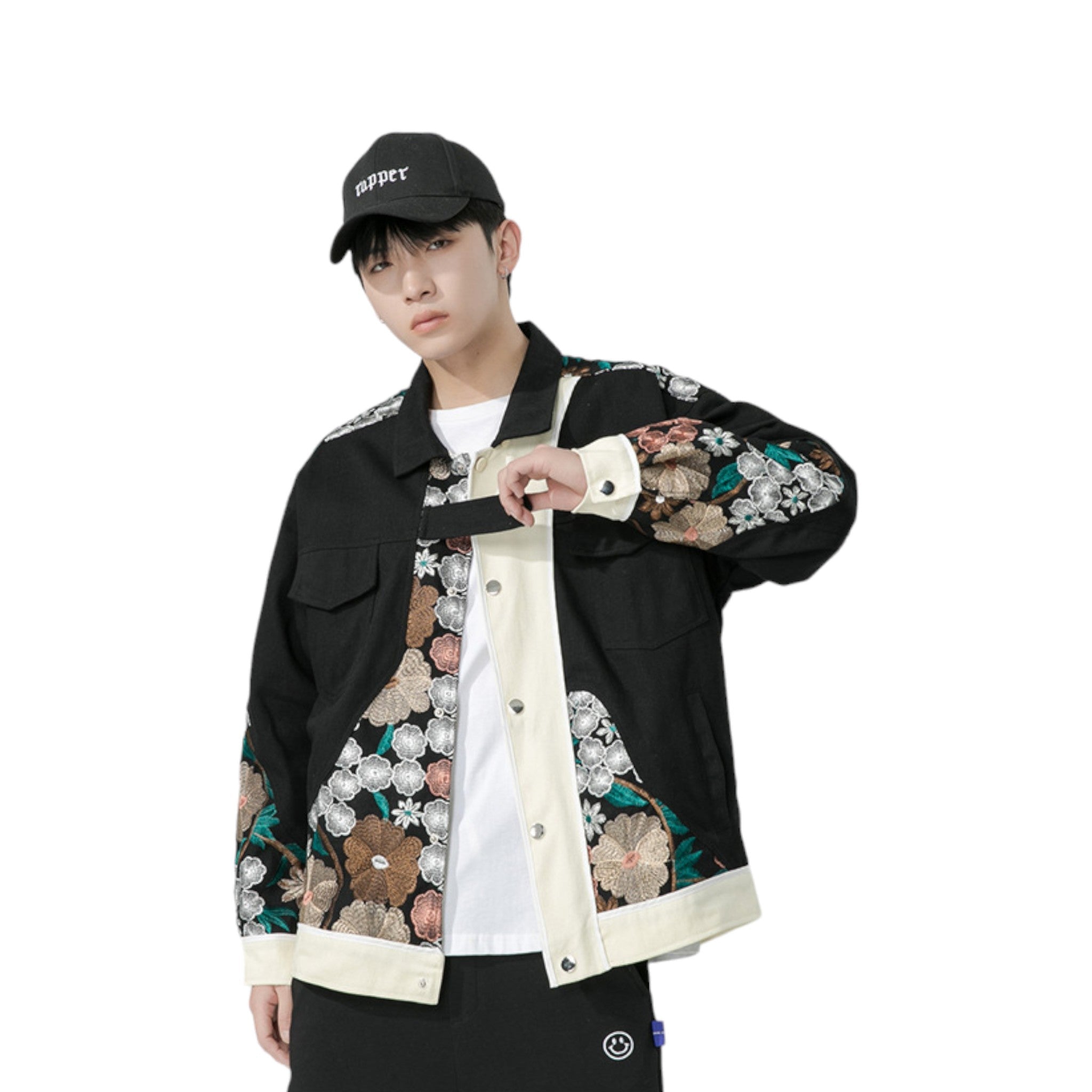 Veste en Jean Broderie Floral ’OJK711’