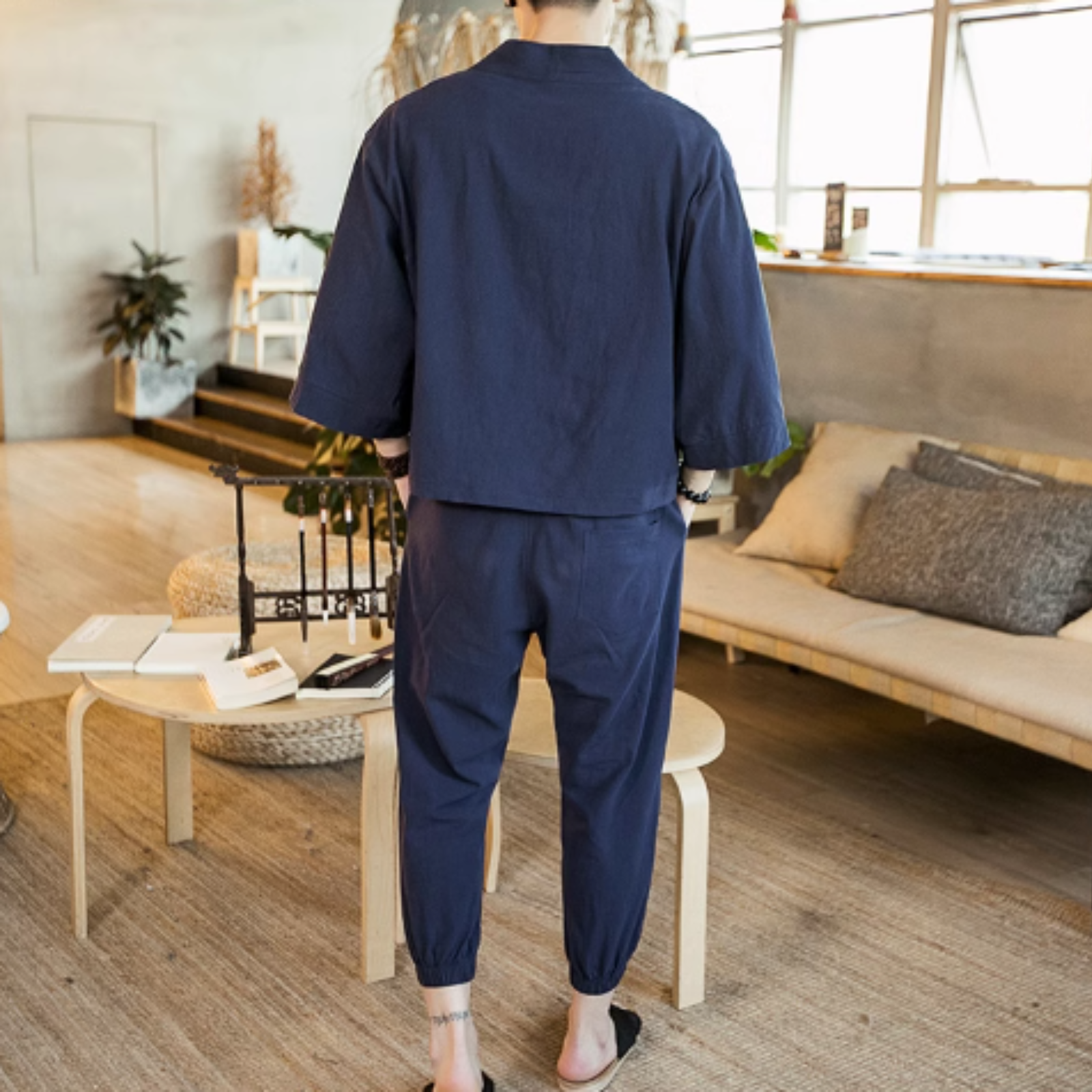 Veste Kimono à Ecriture Japonaise ’Kanji’
