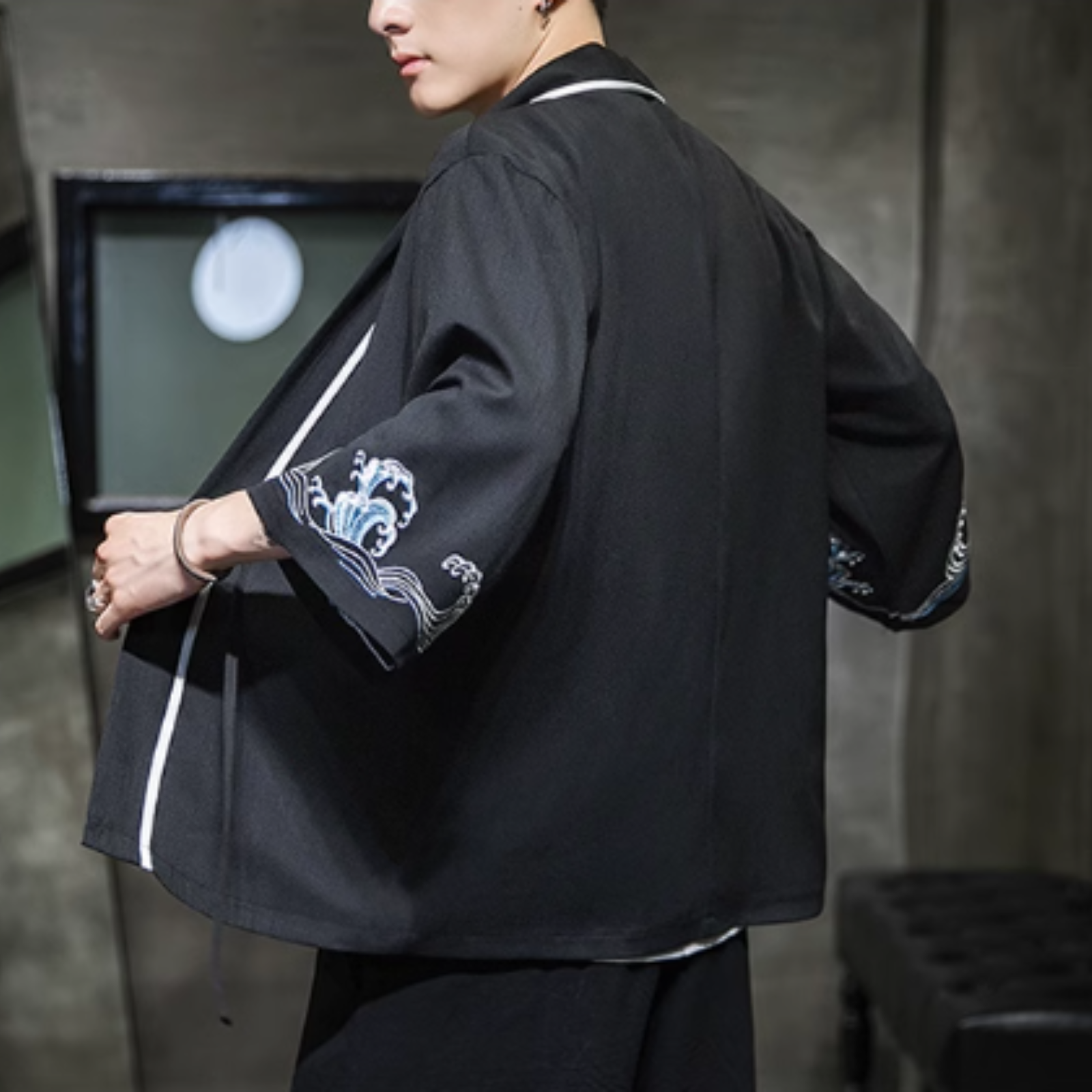 Veste Kimono Homme Motif Vague ’Iko’