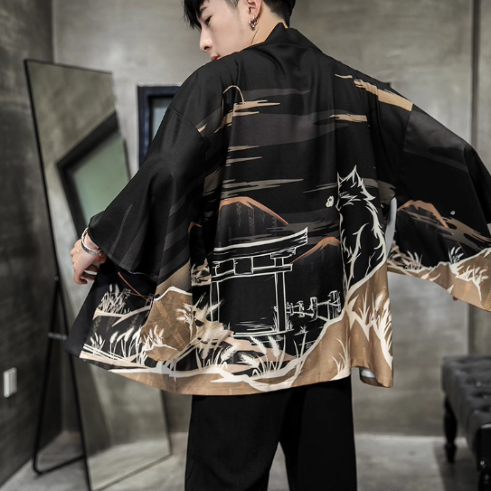 Veste Kimono Motif Torii ’Hikaru’