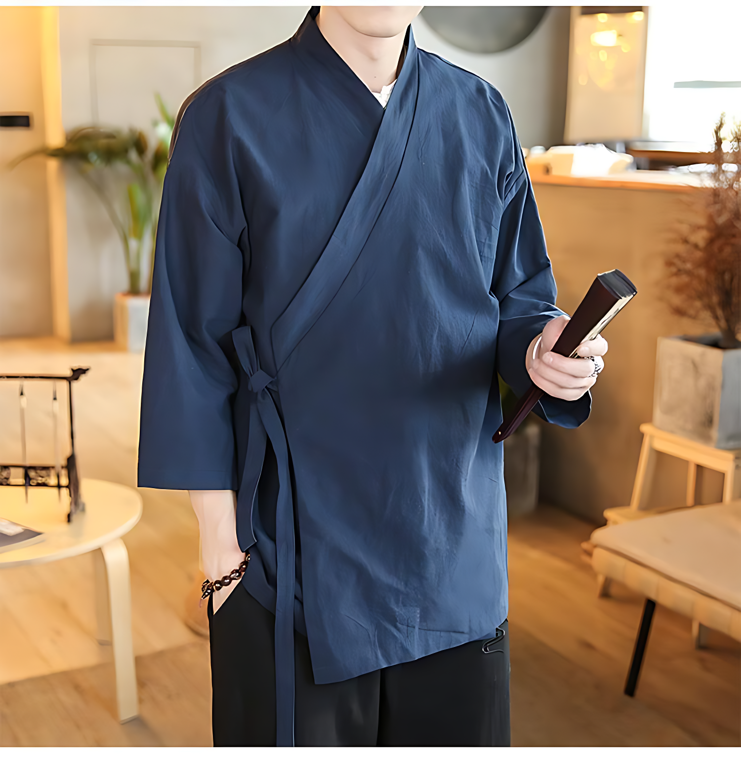 Veste Style Kimono Homme - Bleu / S