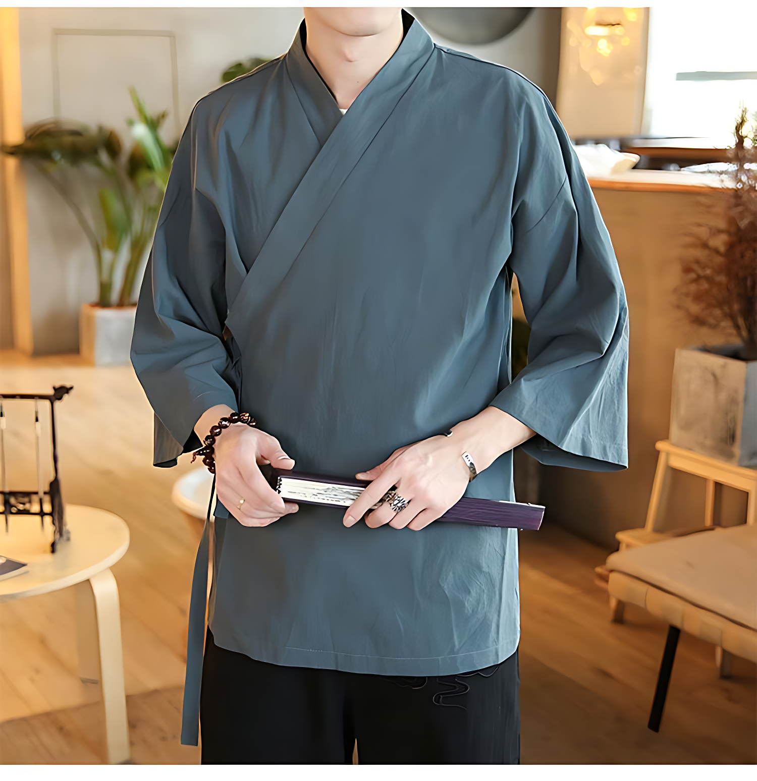 Veste Style Kimono Homme - Cyan / S