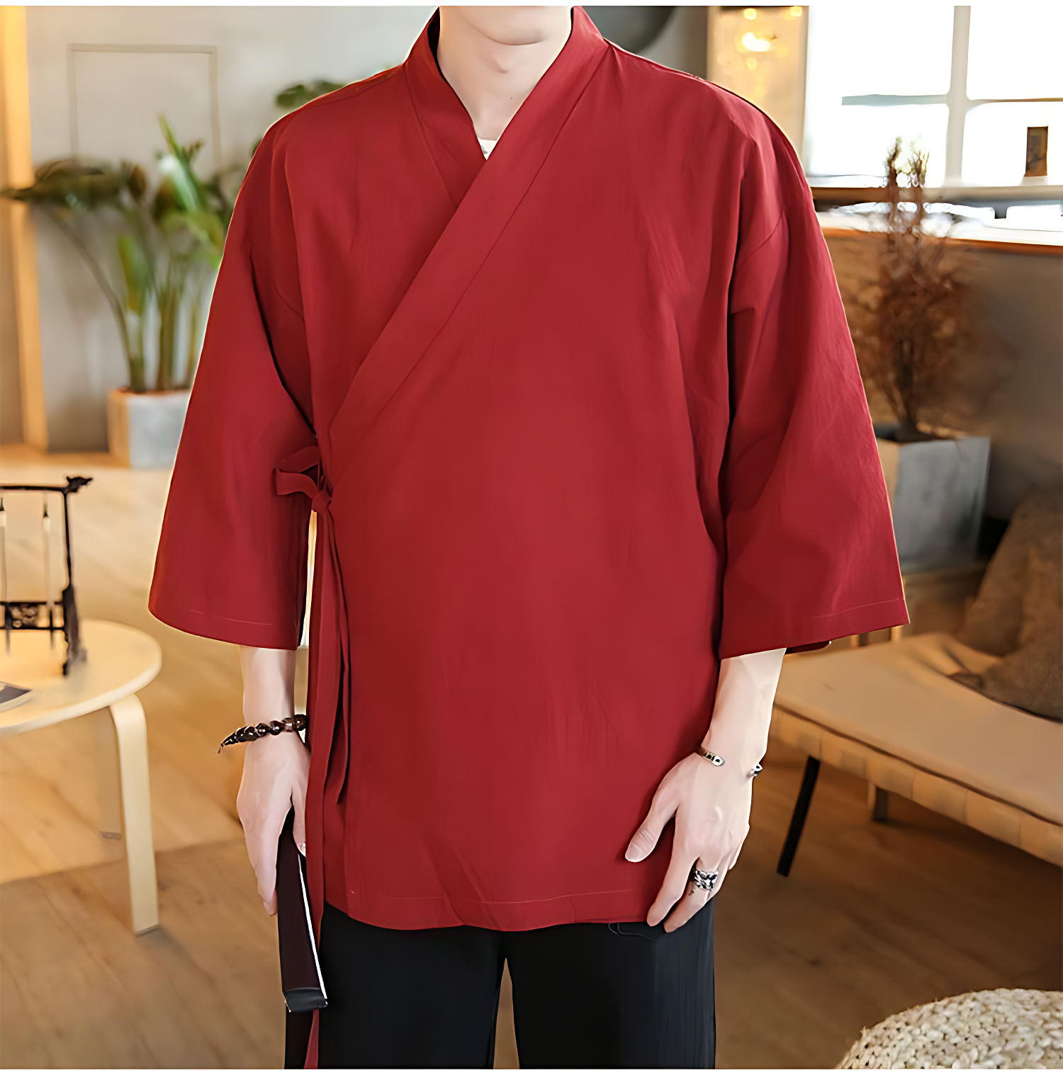 Veste Style Kimono Homme - Rouge / S