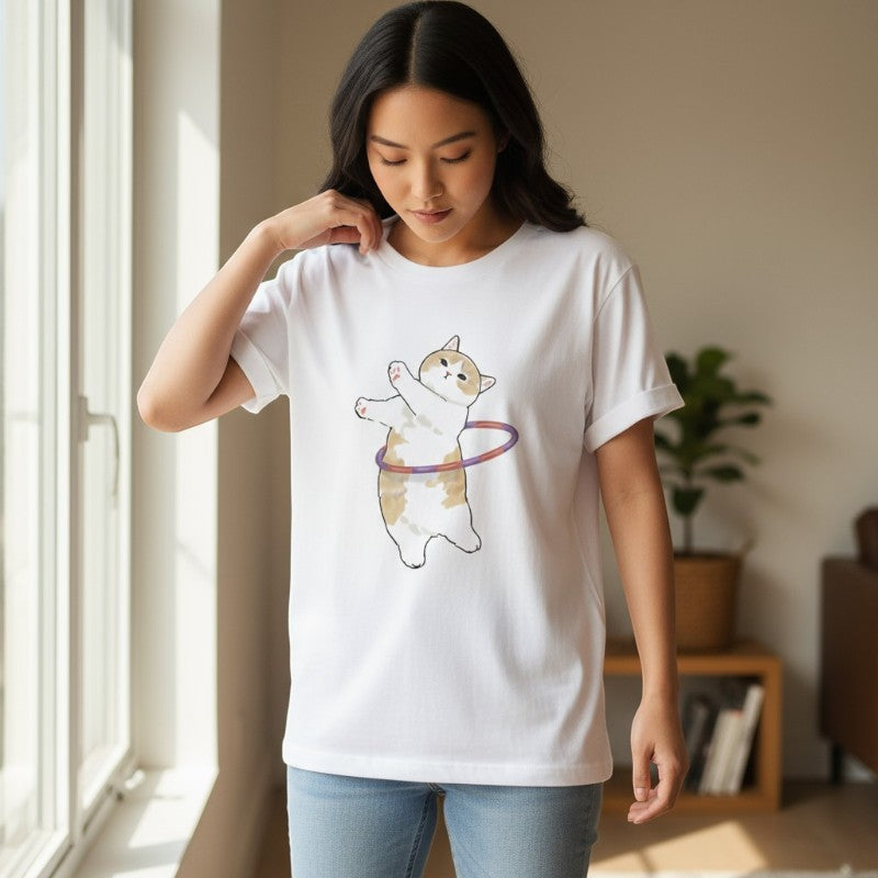 T-shirt chat japonais courir