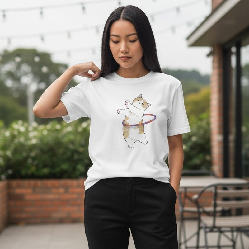 T-shirt chat japonais courir