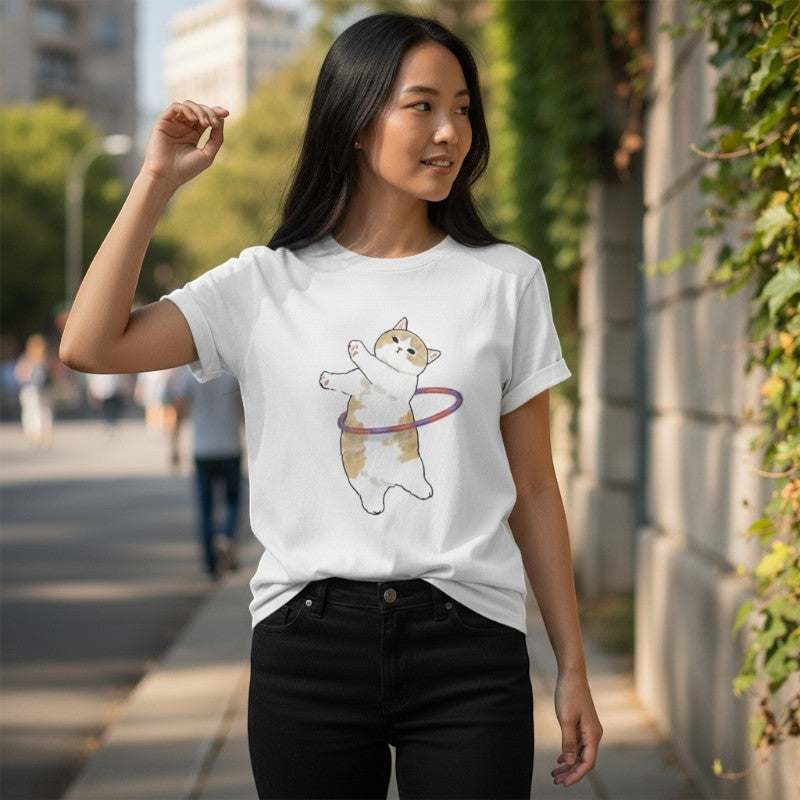 T-shirt chat japonais courir