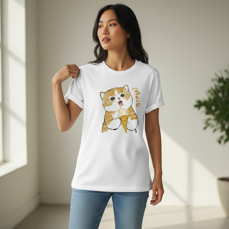 T-shirt chat japonais courir