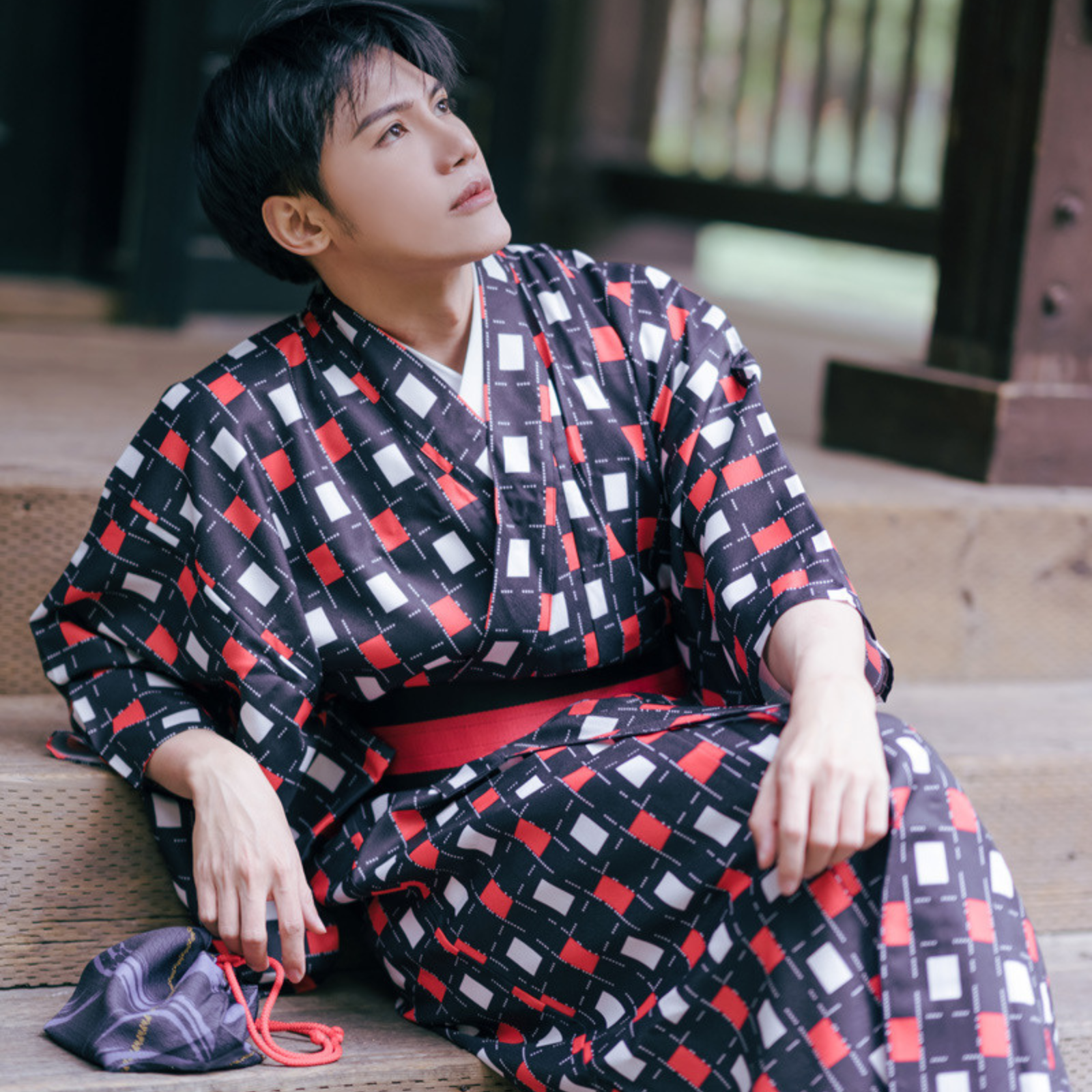 Yukata Homme Tokyo - Rouge / Taille Unique