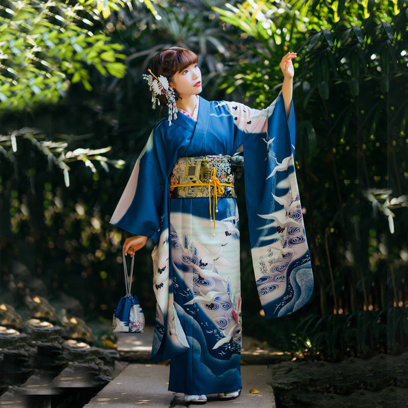yukata japonais femme pas cher - Yukata + ceinture Obi / Taille unique: 140 cm